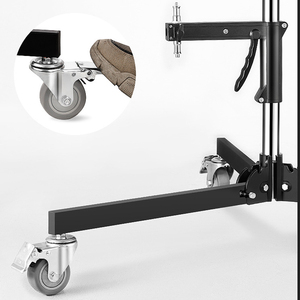 Support d'éclairage LED en acier inoxydable de 250 cm avec poignée de type pistolet, roues et vis 1/4 3/8, trépied robuste pour photographie, éclairage, boîte à lumière, appareil photo - Product Image 5