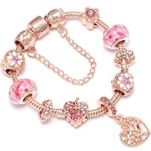 De moda corazón pulsera de oro rosa de las mujeres corona <span class=keywords><strong>pulseras</strong></span> <span class=keywords><strong>para</strong></span> niñas <span class=keywords><strong>adolescentes</strong></span>. - Product Image 2
