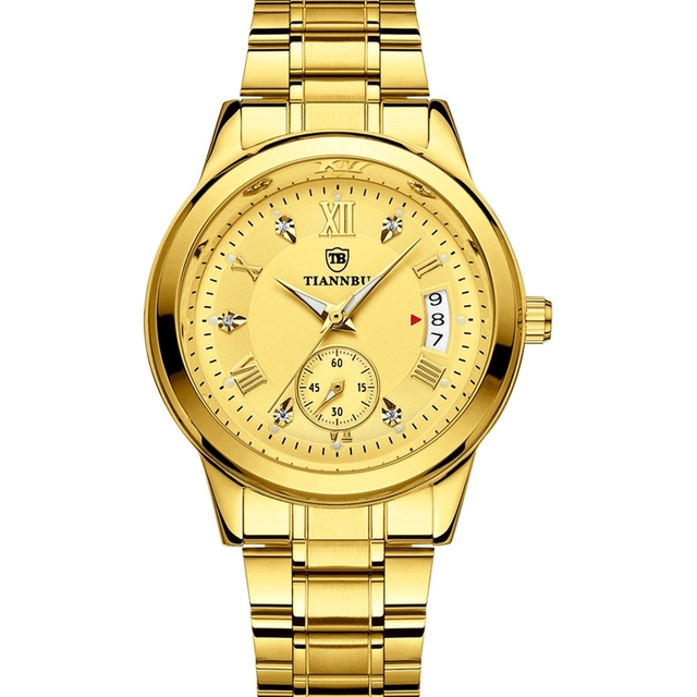Wholesale TIANNBU 1019 Watch for Men Fashion Business Men's Quartz Watch with Date Luminous Hands Stainless Steel Wristwatch