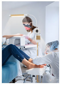 Lampe à <span class=keywords><strong>cils</strong></span> LED à double bras réglable en or avec un CRI élevé de 95, bras oscillant, lampe de salon pour la lecture et les <span class=keywords><strong>cils</strong></span>, construction en métal - Product Image 5