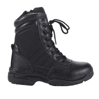 Bottes tactiques d'entraînement en plein air en cuir noir, bottes d'alpinisme antidérapantes, bottes de combat dans le désert