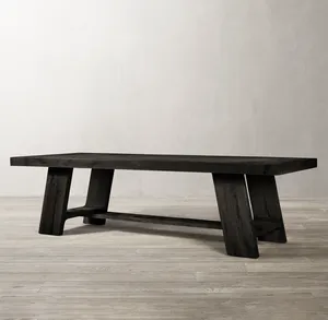 Sassanid yeni varış fransız çağdaş kapalı katı ahşap Davos meşe dikdörtgen uzatma yemek masası - Product Image 3