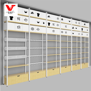 Showroom Thương Mại Bán Lẻ Kim Loại Gỗ Boutique Tủ Rack Rack Hiển Thị Kệ - Product Image 6