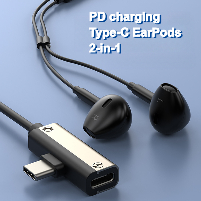 The New Wired Headphones Type-C Feature In-line Control with High-definition Audio Quality for Live Streaming on Mobile Phones