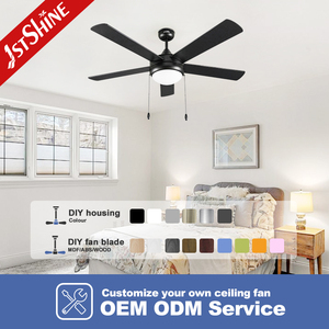 1stshine quạt trần ánh sáng hiện đại ván ép lưỡi kéo chuỗi chuyển đổi ăn uống 110V 52 "quạt trần ánh sáng - Product Image 4