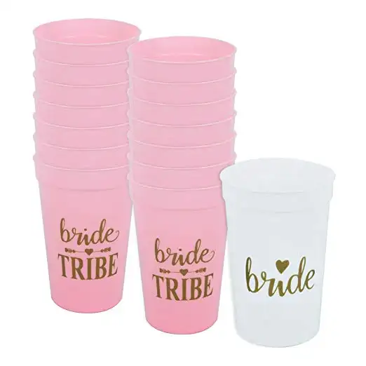 15-teiliges Set Braut stamm 12 oz Stadium Cup Pink und Weiß