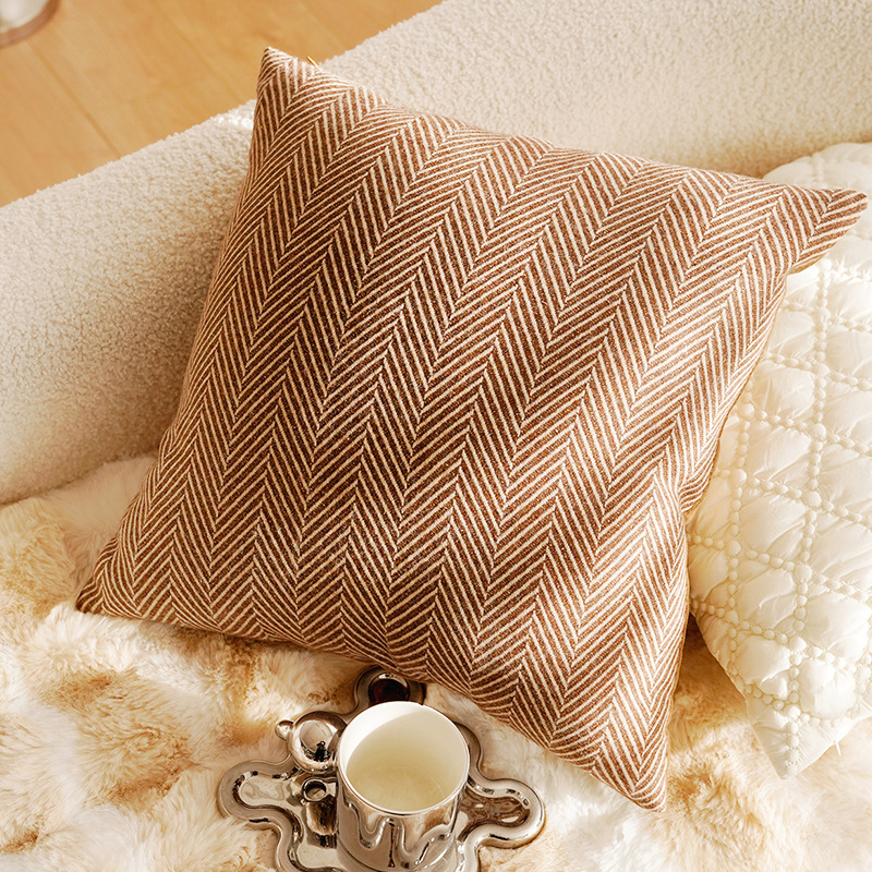 Funda de almohada individual cuadrada de 45x45 cm con estampado de Babilonia marrón