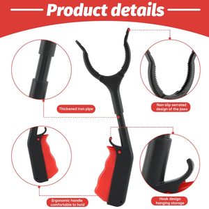 Pince <span class=keywords><strong>ramasse</strong></span>-ordures légère en fer, outil de préhension pour attraper des objets de formes variées - Product Image 2