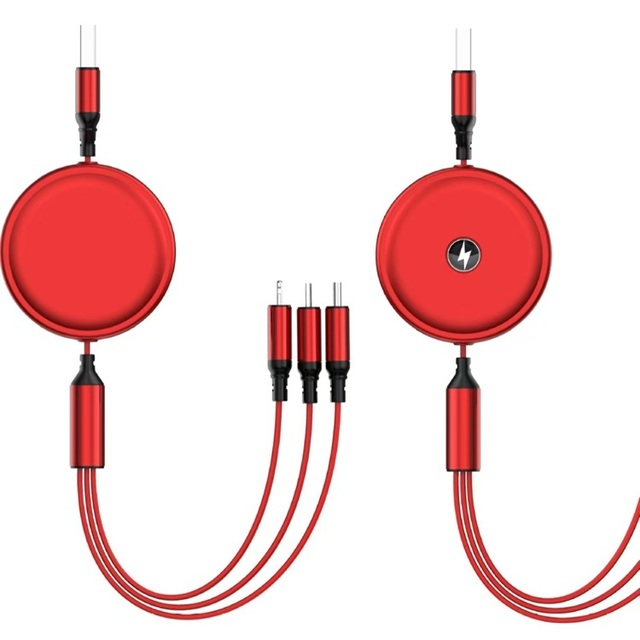 Custom Logo 100W Retractable Three-in-One Type-C Metal Case 6A Fast Charging Cable 1.2m Earphone Mobile Phones Android Gift