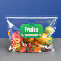 5LB Transparante Bedrukte Plastic Druivenzakken met Ziplock Sluiting, Gepersteerd en Ademend voor Commerciële Verpakking van Verse Druiven