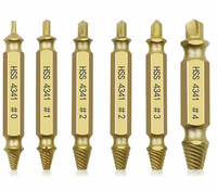 Lot de 4 extracteurs de vis métriques de qualité industrielle sablés TS-JH-1016 pour vis de robinet endommagées, vis de vanne triangulaire et goujons