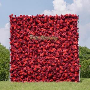 Panel de Pared Floral HLC, Decoración de Pared de Rosas de Seda Artificial, Ideal para Bodas, Fiestas, Decoración del Hogar - Product Image 1