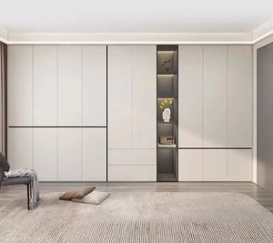 Custom Closet Design High Quality Crafts Wooden MDF <b>Open</b> Naked Walk-in <b>Wardrobe</b> Interior Design Closet - Product Image 1