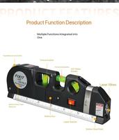 Niveau laser multifonctionnel pour la décoration domestique infrarouge, niveau à ligne croisée à angle droit, outil de travail du bois