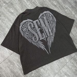 Camisetas Personalizadas con Pedrería, Estilo Hip-Hop Urbano, Camisetas Holgadas de Algodón, Camisetas con Gráficos Personalizados - Product Image 4
