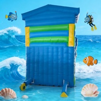 Structure gonflable et toboggan combinés sur le thème des dessins animés, en PVC de haute qualité, avec garantie de 3 ans, installation facile pour les enfants