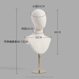 Cabeza de Maniquí Ajustable de Lino para Exhibición de Sombreros y Gafas, para Boutique de Moda, al por Mayor, para Hombre y Mujer - Product Image 5