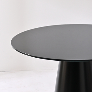 Mesa de Comedor Redonda Moderna de Vidrio Negro para Restaurante o Cafetería, de 2, <span class=keywords><strong>3</strong></span> o 4 Plazas, Directo de Fábrica en China, Venta al Por Mayor - Product Image 4