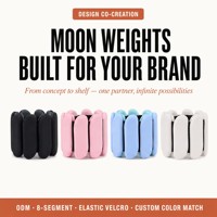 Custom Silicone Curved Moon Iron Core Detachable Velcro Adjustable Weighted Wrist <strong>Ankle</strong> Weights for Gym Workout