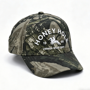 Retro 1969 VIRMOA WEAR DEPT Embroidered Camouflage 5-Panel Cotton Yarn Baseball <b>Cap</b>-Unisex Casual Four Seasons - Product Image 2