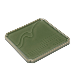 Plateau rectangulaire rétro en céladon, glaçure verte bambou, plateau de service multifonctionnel pour thé, préparations sèches, collations, usage hôtelier et en restauration - Product Image 5