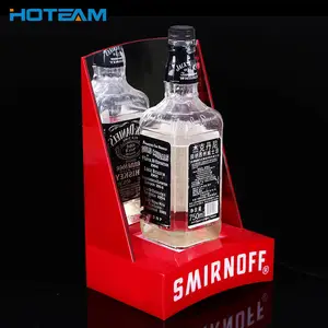 Rak Display botol minuman keras Led kustom Moq rendah untuk dudukan pajangan botol