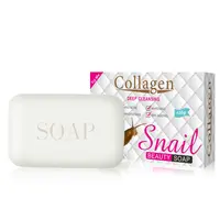 Jabón blanqueador para el cuidado de la piel, 100g, colágeno, Caracol, antiedad, antienvejecimiento, limpieza profunda del acné, para cara y cuerpo