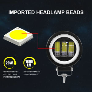 Auto Lighting Systems 3inch 20W 1800LM Round Shape 12V 24V Headlights Led Work Light Waterproof Ip68 for Car SUV Wrangler - Product Image 2