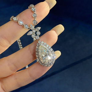 จี้เพชรทรงหยดน้ำ GEMLOVE 5 กะรัต เพชรเลี้ยงในห้องปฏิบัติการ สร้อยคอทองคำแท้ 14K/18K เครื่องประดับผู้หญิงสุดหรู พร้อมเพชรแท้ - Product Image 1