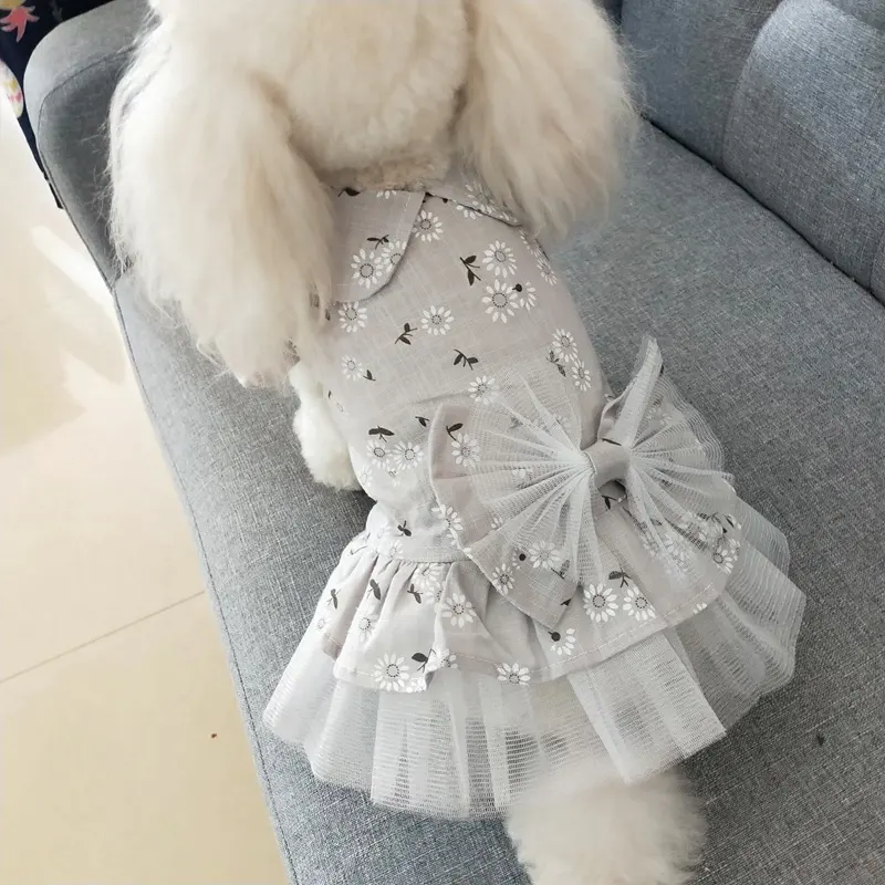 Custom Small Pet Clothes Fashion Dog Dress For Spring and Summer