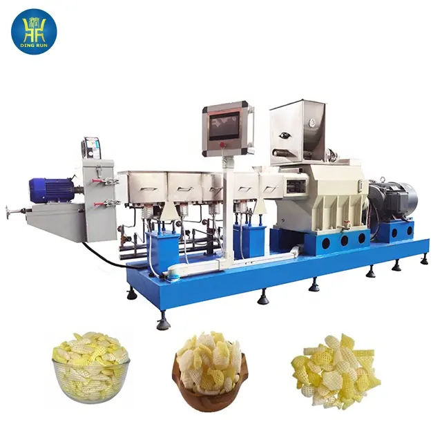 automatic fried 3d pops production line 2d3d snacks pellet chips machine pani puri fryums food making machine