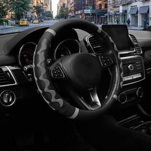 Fundas para <span class=keywords><strong>volante</strong></span>, Protector de cuero de microfibra Universal de 15 pulgadas, antideslizante - Product Image 4