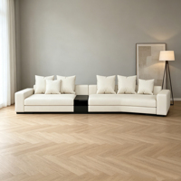 Ensemble de canapé-lit carré en cuir véritable multi-tailles, design moderne, durable, écologique, garni de duvet d'oie pour chambre à coucher et salon