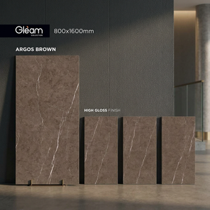 Azulejos de porcelana de alto brillo con aspecto de mármol blanco glamuroso de 80x160 cm, diseño de lujo para pisos y paredes de interiores. - Product Image 5