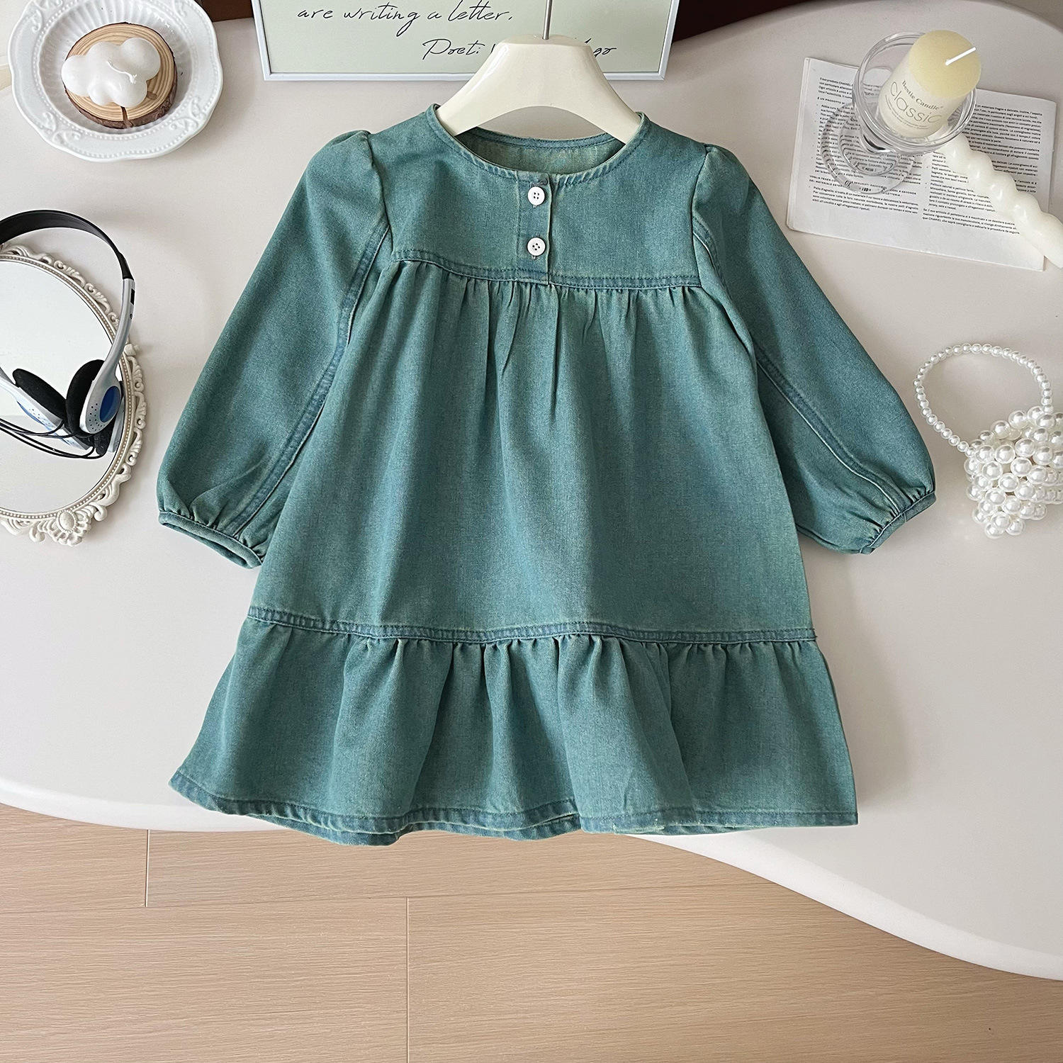 2025 New Hot Sell Korean Girls Dress Children Girl Long Sleeve