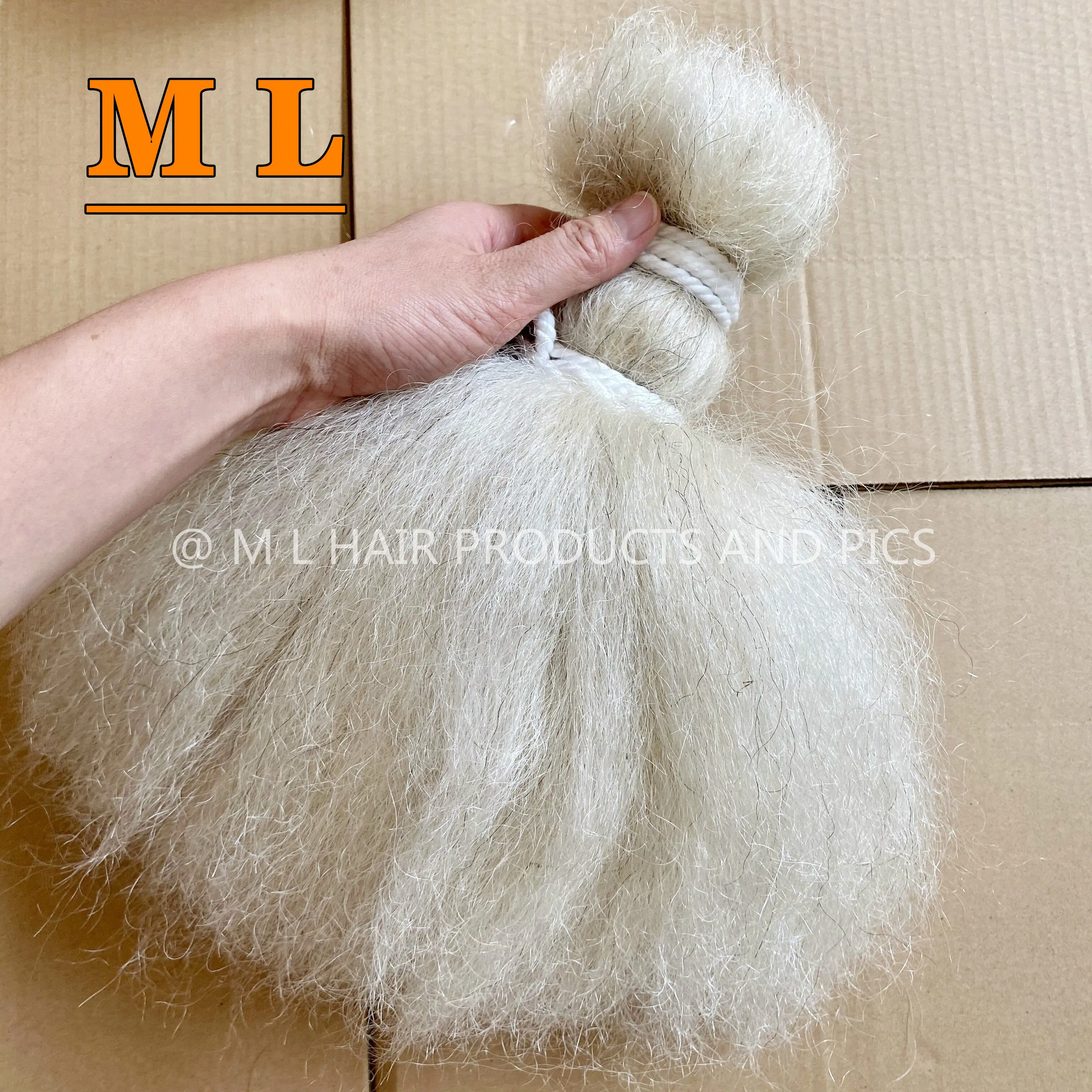 Yak yak cabelo bundles 100% lavado rabo de cabelo natural cor branca 8 ''comprimento