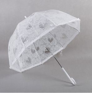 Sombrilla de Boda Moderna Transparente, Romántica, con Encaje, Mango Largo, Protección Solar, para Adultos, Novia, con Logotipo Impreso, Rosa, Amor, Princesa, Baile - Product Image 6