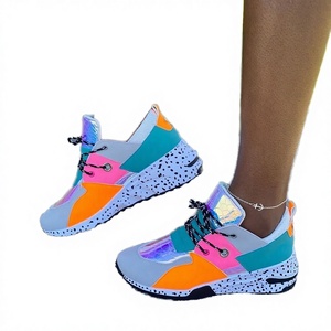 Zapatos Casuales Deportivos de Cuero con Cordones, Estampado de Leopardo, Suela Gruesa, Estilo Europeo Americano, para Todas las Estaciones - Product Image 2