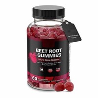 Gummies de Betterave OEM avec Extrait de Pépins de Raisin et L-Arginine, Booster d'Oxyde Nitrique, Saveur Grenade, Antioxydant