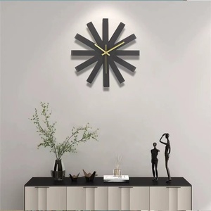<span class=keywords><strong>Reloj</strong></span> de <span class=keywords><strong>pared</strong></span> ordic creativo para sala de estar, <span class=keywords><strong>reloj</strong></span> de <span class=keywords><strong>pared</strong></span> simple de Arte Negro a la moda de lujo ligero - Product Image 2