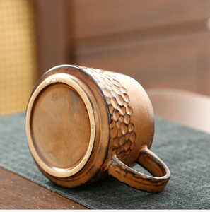 Taza de Café de Porcelana Hecha a Mano Estilo Japonés con Platillo - Esmaltado Retro con Efecto Horno, Reutilizable, Apta para Fiestas, Lavavajillas y Microondas - Product Image 6