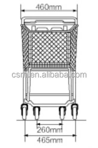 รถเข็นพลาสติกซูเปอร์มาร์เก็ต RH-SMP090 975*460*970มม. <span class=keywords><strong>90L</strong></span> รถเข็นพลาสติกสไตล์ซูเปอร์มาร์เก็ต - Product Image 3