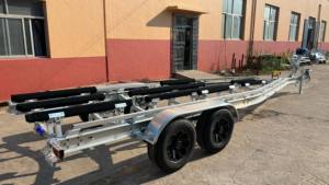 Estilo caliente 9200mm 30 pies <span class=keywords><strong>ejes</strong></span> tándem frenos hidráulicos literas de madera estilo aleación de aluminio remolques de barcos con precio barato - Product Image 3