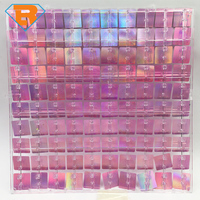 Panel latar belakang dinding payet persegi berkilauan ungu iridescent untuk pesta Halloween, Natal, ulang tahun, pernikahan, ramah lingkungan