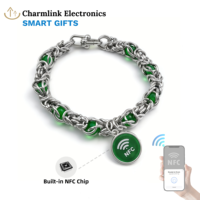Pulsera NFC de Acero Inoxidable para Tarjetas de Visita Digitales, Sin Carga, Control de Acceso RFID Inteligente, Brazalete Personalizado, Regalo para Festivales