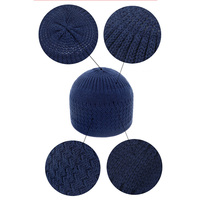 Vente en gros de chapeaux de prière islamiques musulmans turcs Kufi faits à la main en crochet élastique blanc pour hommes
