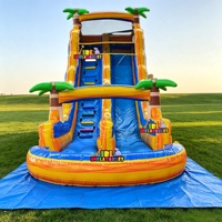 Glissière d'eau gonflable Girly de piscine de maison de videur de PVC commercial pour des enfants