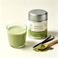 Poudre de thé vert matcha de qualité cérémonielle, marque privée, prix de gros OEM, matcha vanille en boîte de conserve 30g 3A-6A