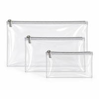 Trousse à crayons transparente en TPU, lot de 3, pochette à crayons transparente, logo personnalisé, vente en gros pour les écoles