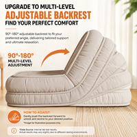 Sillón Reclinable Ajustable con Estructura Metálica, Sofá Cama Plegable de Felpa para Sala de Estar, Dormitorio, Lectura y Relajación
